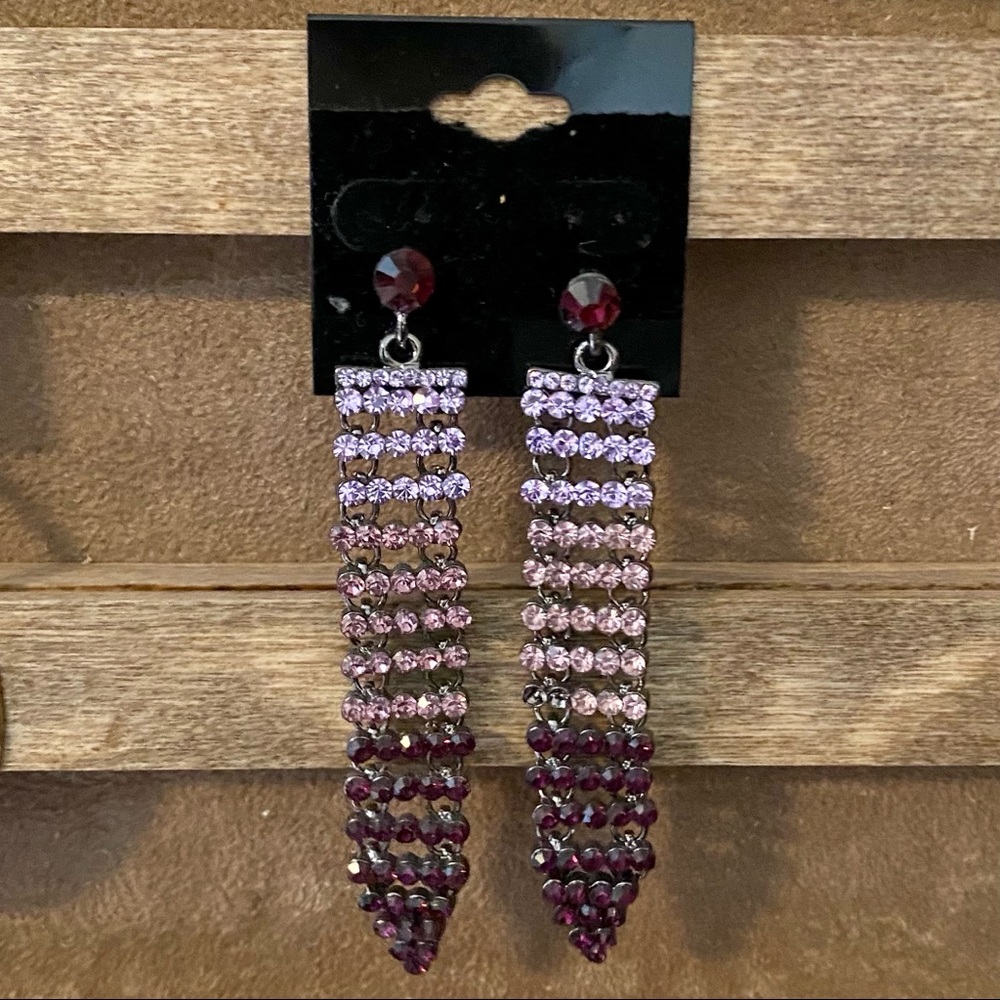 Purple ombré formal earrings